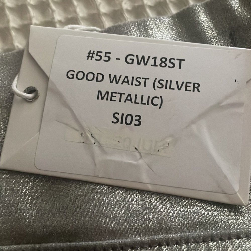 Good American good waist silver metallic pants new with tags!